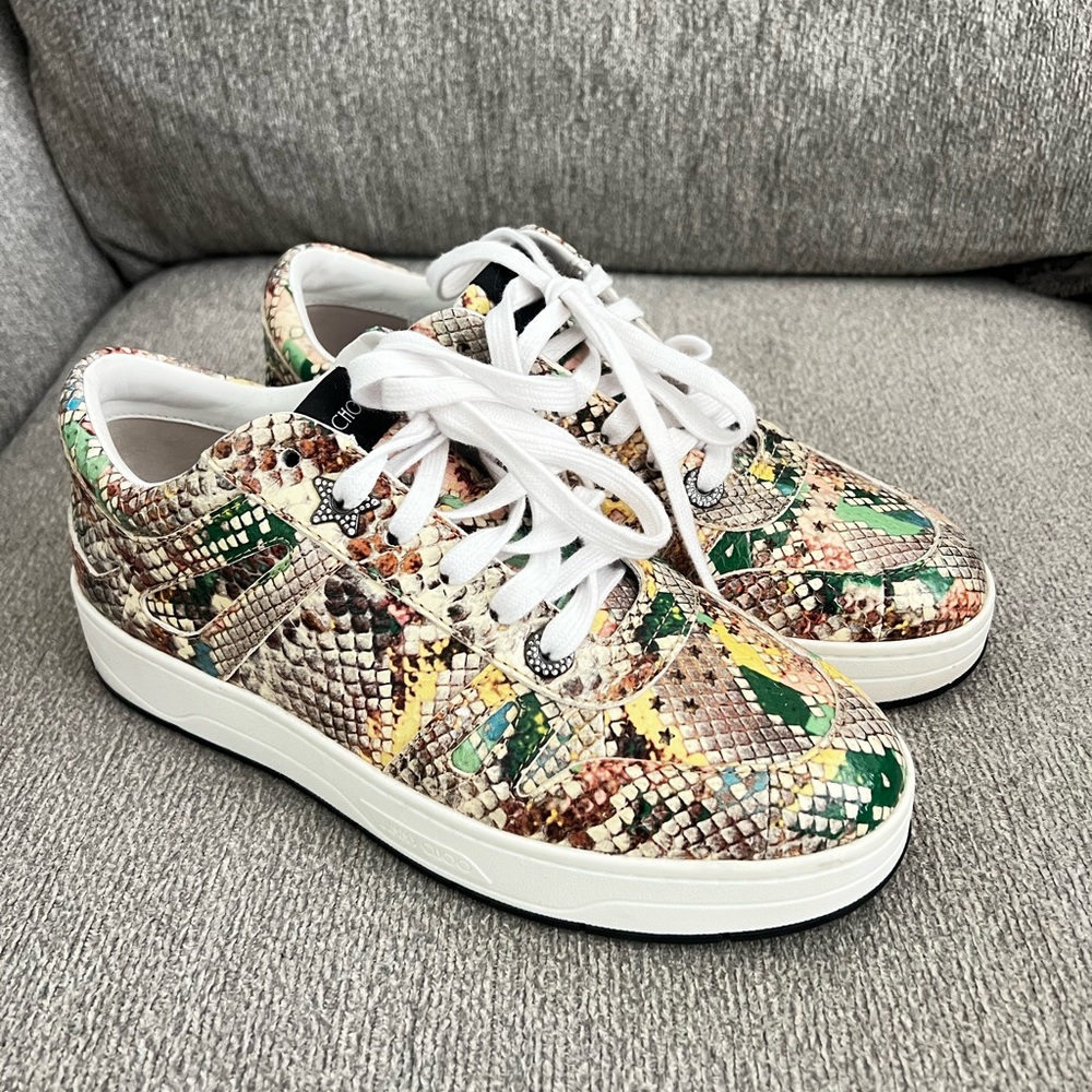 Jimmy Choo Miami Snakeskin Pattern Women's Sneakers